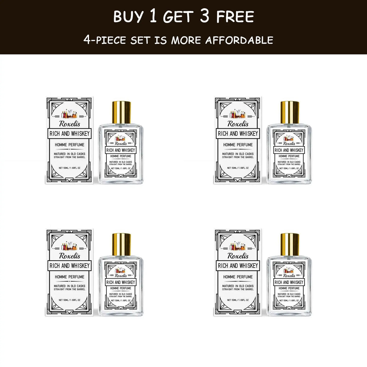 ROXELIS 50ml Rich And Whiskey Homme Perfume