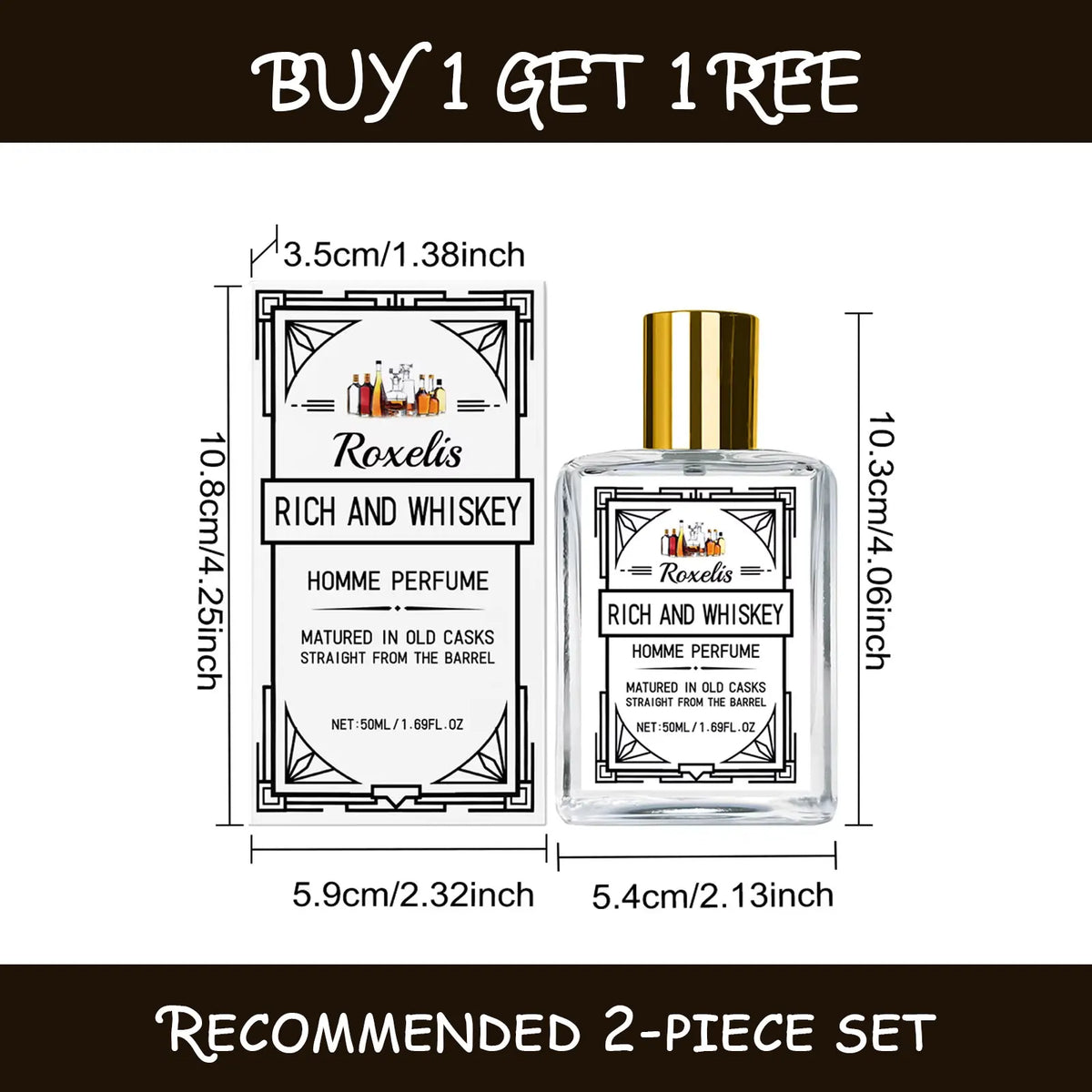 ROXELIS 50ml Rich And Whiskey Homme Perfume