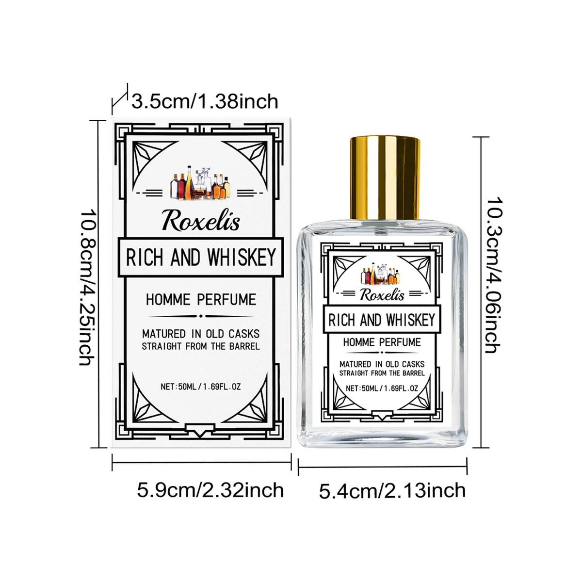 ROXELIS 50ml Rich And Whiskey Homme Perfume
