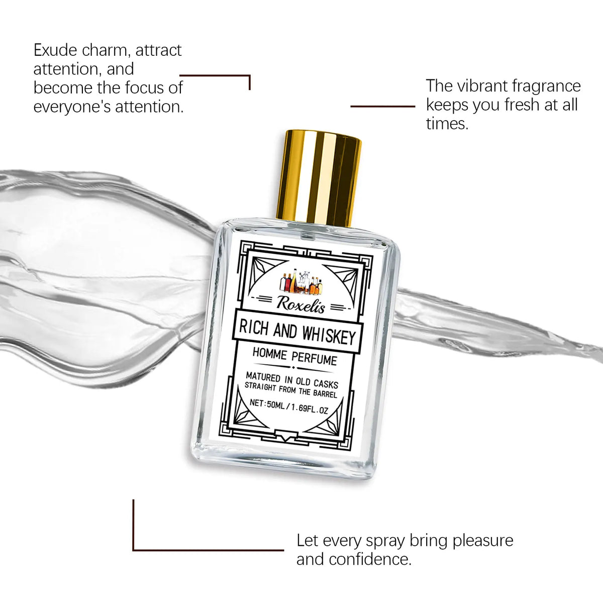 ROXELIS 50ml Rich And Whiskey Homme Perfume