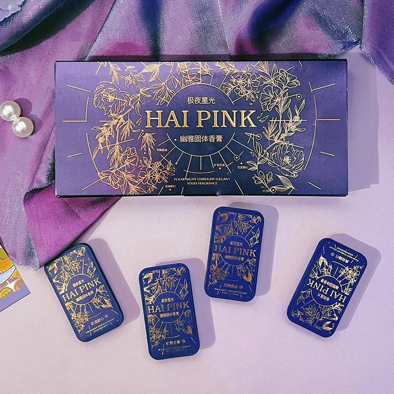 4-Piece Solid Perfume Set, Floral and Fruity Scents